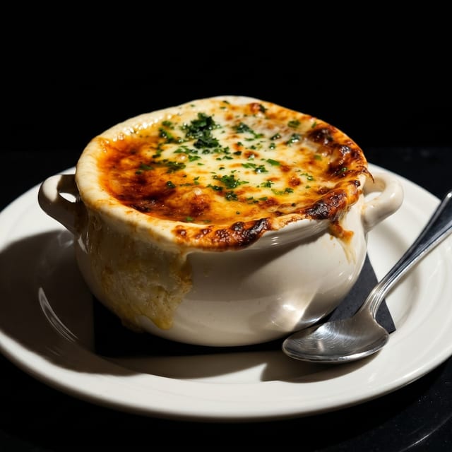 Baked Onion Soup.